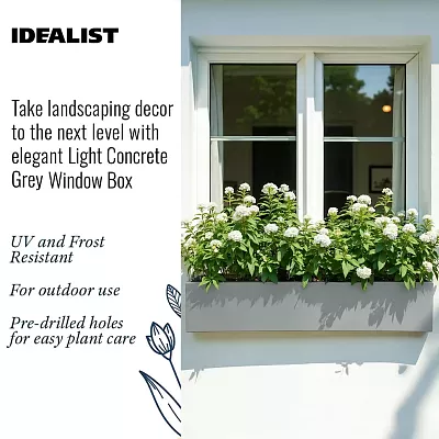 IDEALIST Lite Window Box Light Concrete Planter
