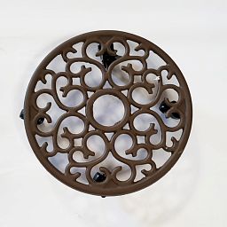 Heavy Weight Cast Iron Scroll Plant Caddy on Wheels
