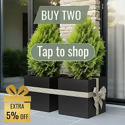 IDEALIST Lite Square Box Contemporary Light Concrete Planter