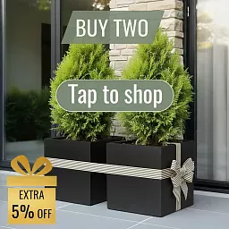 IDEALIST Lite Square Box Contemporary Light Concrete Planter