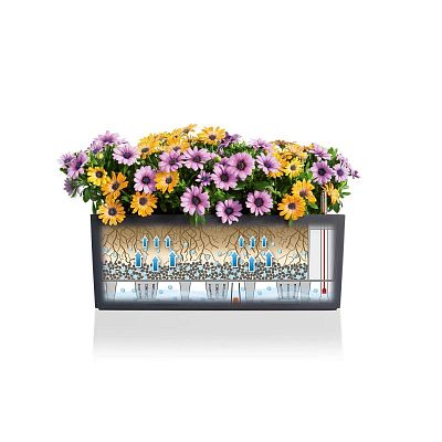 LECHUZA BALCONERA Color Trough Poly Resin Self-watering Planter Set