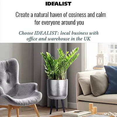 IDEALIST Lite Round Planter on Legs, Round Pot Plant Stand Indoor