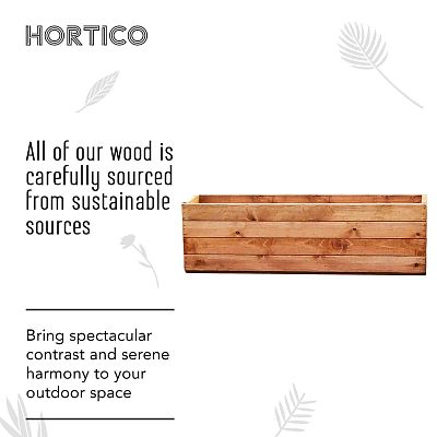 Rustic Scandinavian Redwood Open Trough Outdoor Planter Made in UK by HORTICO