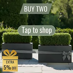IDEALIST Lite Contemporary Light Concrete High Trough Planter