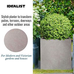 IDEALIST Lite Square Box Contemporary Light Concrete Planter
