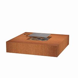 Square Corten Steel Fire Garden Table