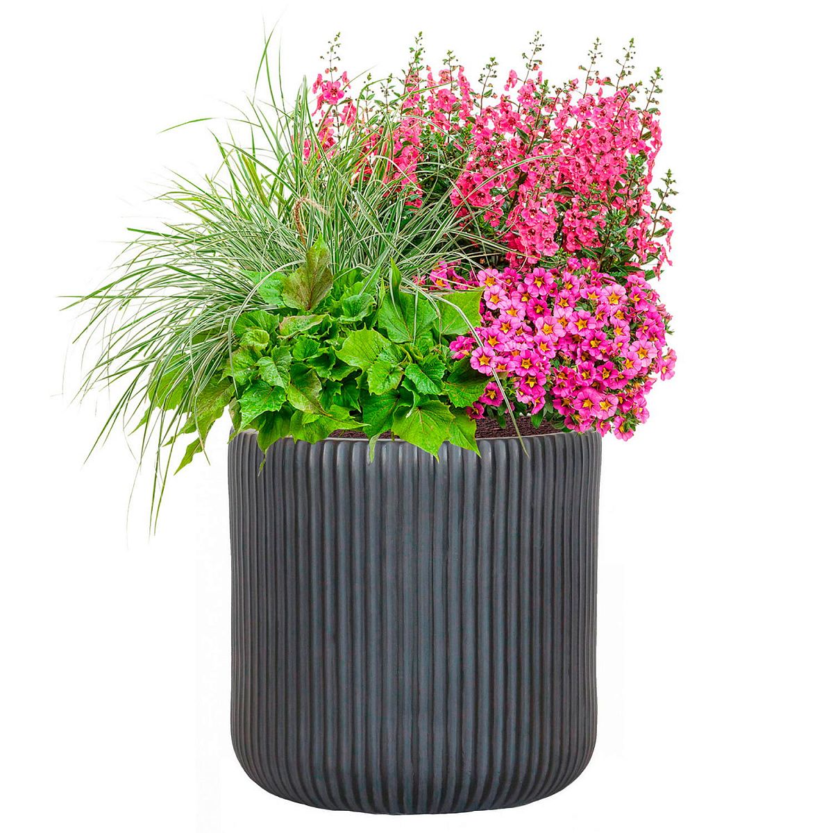 Ribbed Round Outdoor Planter by Idealist Lite