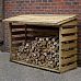 Outdoor Wooden Pent Log Store by Forest Garden