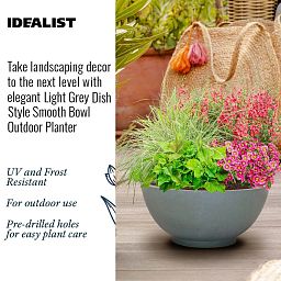 IDEALIST Lite Dish Style Smooth Bowl Outdoor Planter