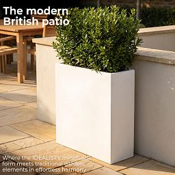 IDEALIST Lite Narrow Contemporary Light Concrete Trough Planter