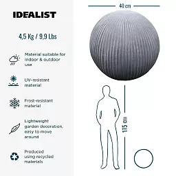 IDEALIST Lite Vertical Ribbed Outdoor Garden Decorative Ball