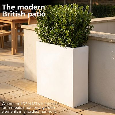 IDEALIST Lite Narrow Contemporary Light Concrete Trough Planter