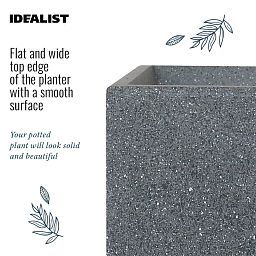 IDEALIST Lite Textured Concrete Effect Square Outdoor Planter