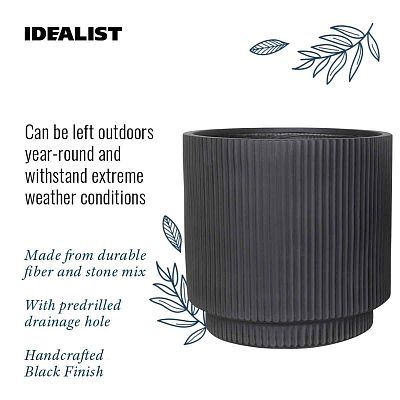 IDEALIST Lite Vertical Ribbed Cylinder Outdoor Planter