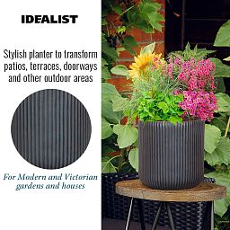 IDEALIST Lite Ribbed Round Outdoor Planter