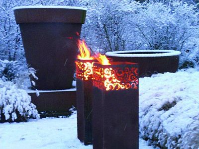 Jari Fire Column Corteen Steel Garden Burner