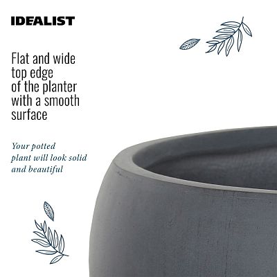 IDEALIST Lite Classic Smooth Bowl Outdoor Planter