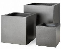 Geo Fiberglass Cube Aluminium Planter Pot In/Out