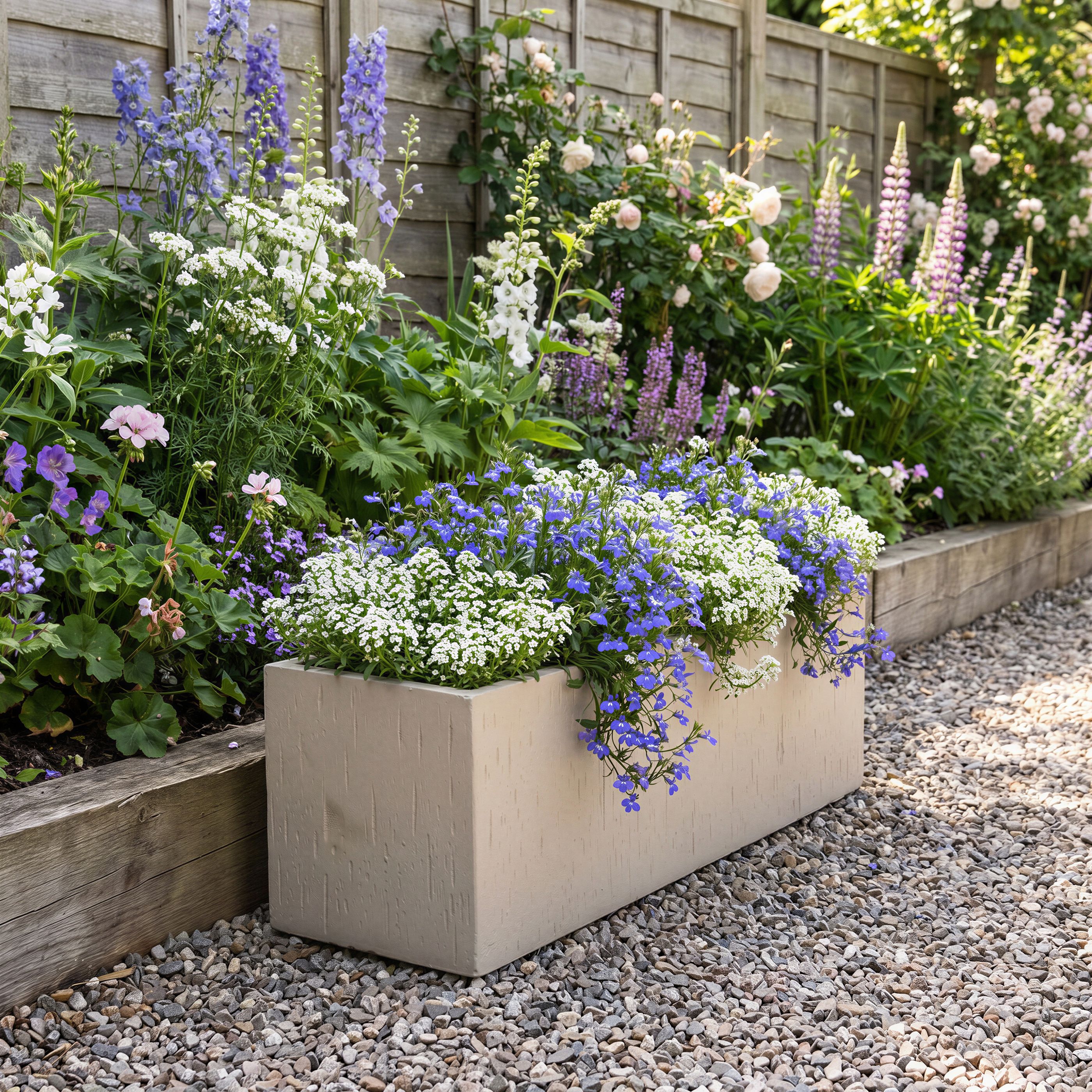 Raindrop Fibreclay Large Trough Planter  | Indoor and Outdoor Plant Pot