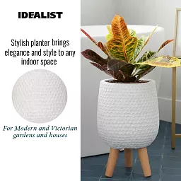 IDEALIST Lite Honeycomb Style Egg Planter on Legs, Round Pot Plant Stand Indoor