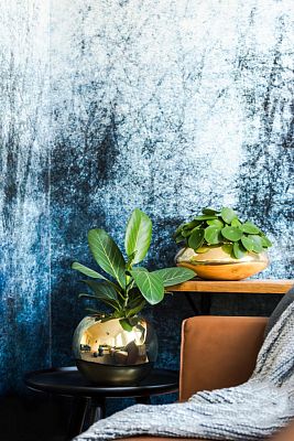 Round Fiberstone Bowl Glossy Tara Planter by Idealist Premium