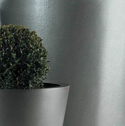 Geo Round Fiberglass Round Tall Alu Tx Planter Pot In/Out