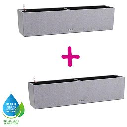 LECHUZA BALCONERA Stone Trough Poly Resin Self-watering Planter Set
