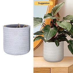 IDEALIST Lite Plaited Style Table and Hanging Cylinder Round Plant Pot Dual Use Indoor Planter