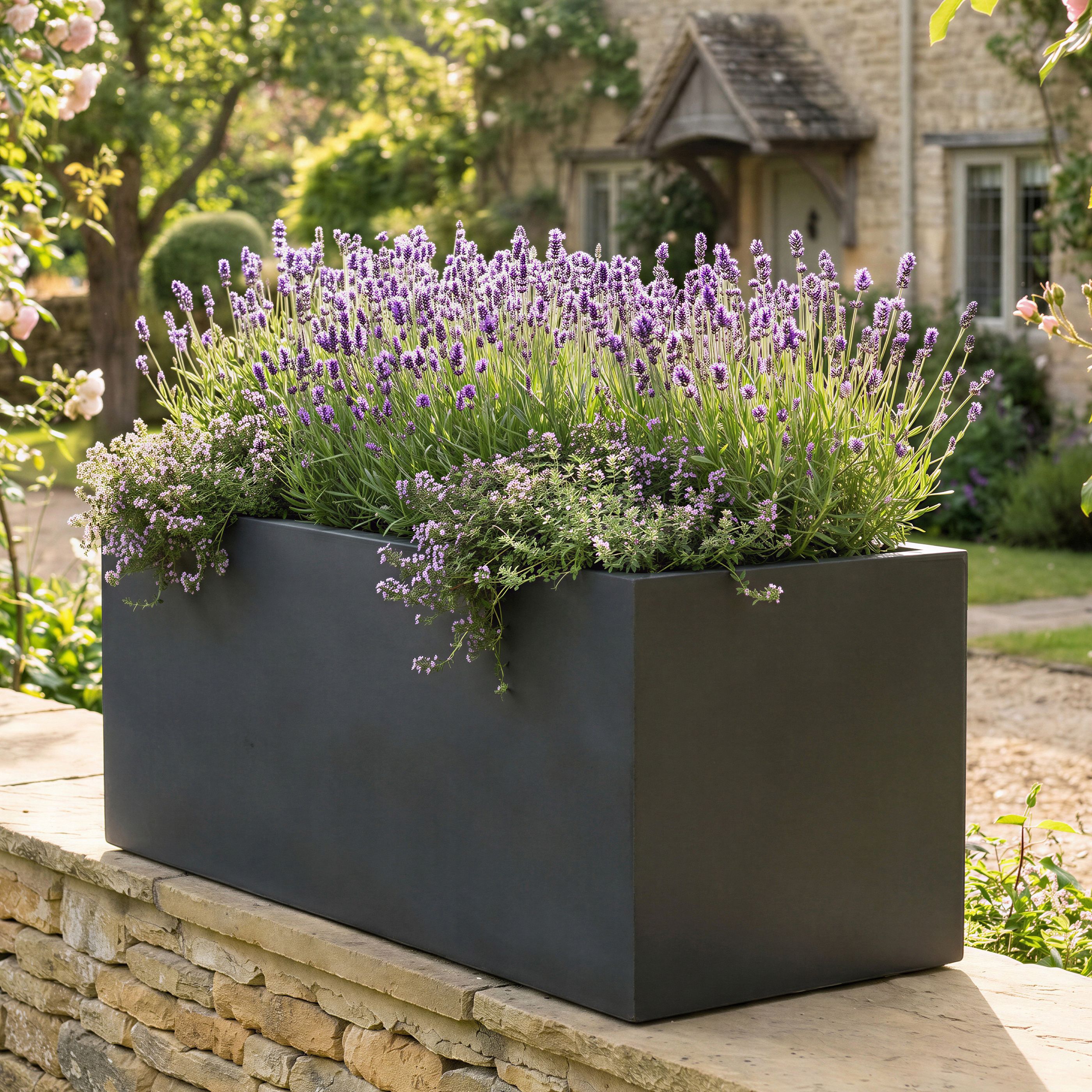 IDEALIST Lite Contemporary Light Concrete Trough Planter