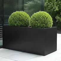 IDEALIST Lite Contemporary Trough Garden Planter, Black Light Concrete...