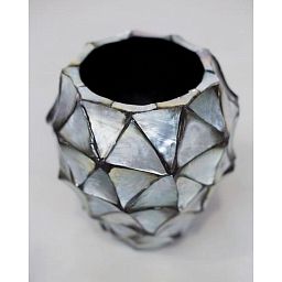 Shell Orchid Round Tall Polystone Indoor Planter