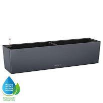 LECHUZA BALCONERA Color 80 Slate Poly Resin Window Box Self-watering P...