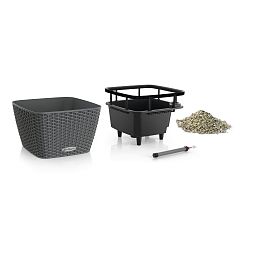 LECHUZA BACINO Cottage Square Poly Resin Self-watering Planter
