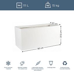 IDEALIST Lite Contemporary Light Concrete Trough Planter