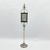 Cube Metal Ornament Silver Garden Lantern on Foot
