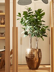 Ceramic Round Tall Bump Glossy Planter Pot In/Out