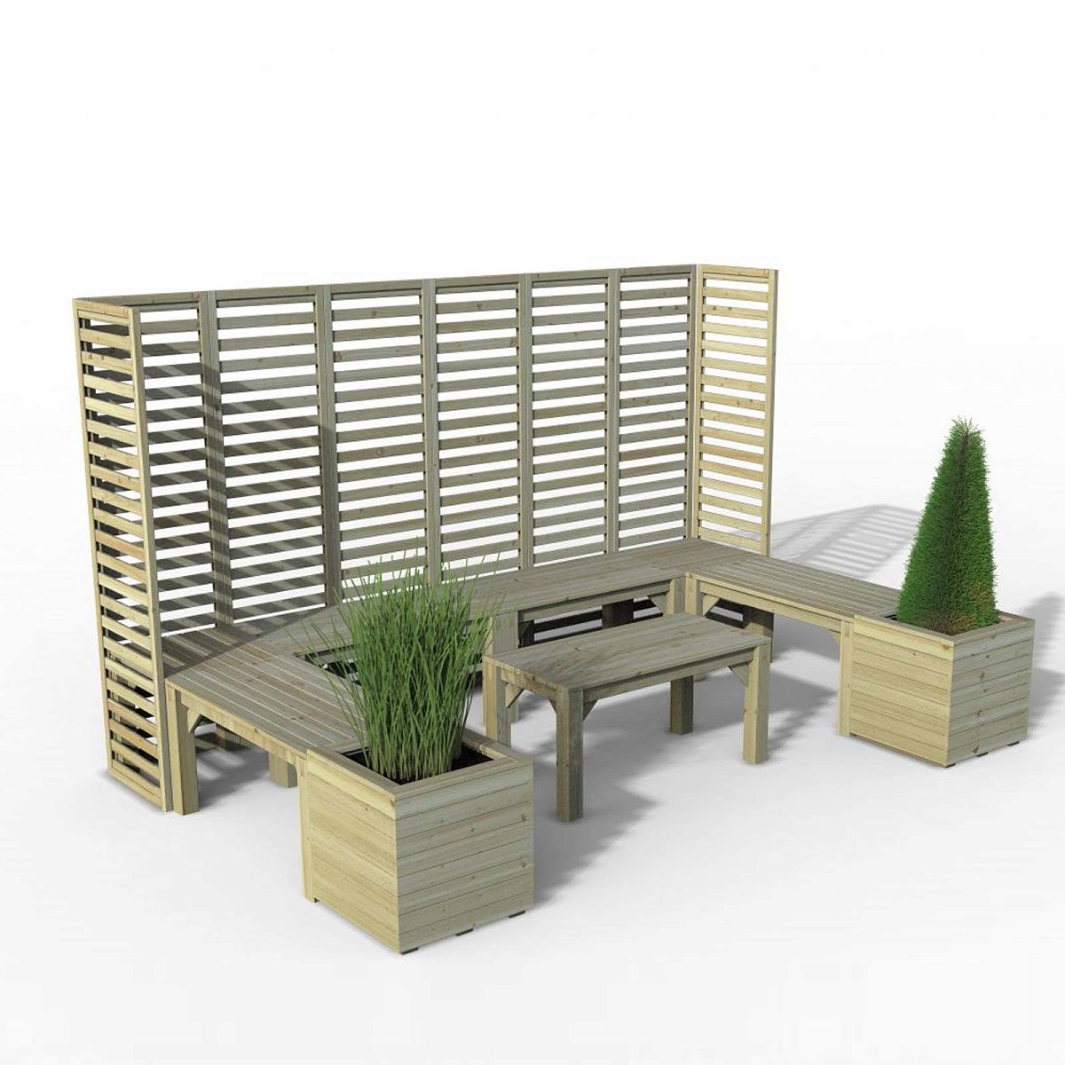 Outdoor Wooden Modular Seating by Forest Garden