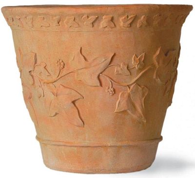 Ivy Fiberglass Round Terracotta Planter Pot In/Out