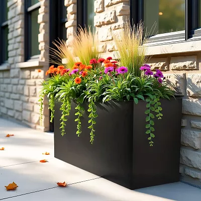 IDEALIST Lite Contemporary Light Concrete High Trough Planter