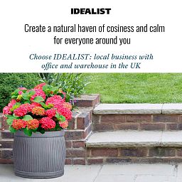 IDEALIST Lite Vertical Ribbed Vintage Style Barrel Round Planter