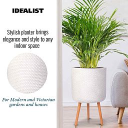 IDEALIST Lite Honeycomb Style Cylinder Planter on Legs, Round Pot Plant Stand Indoor