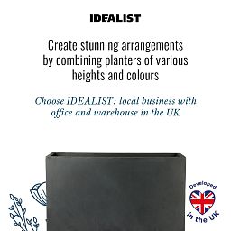 IDEALIST Lite Contemporary Light Concrete High Trough Planter Set