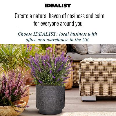 IDEALIST Lite Hammered Stone Cylinder Outdoor Planter