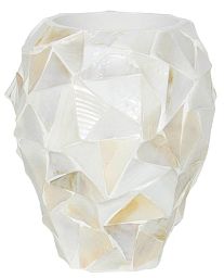 Shell Orchid Round Tall Polystone Indoor Planter