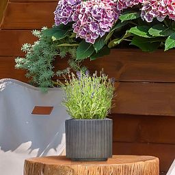 IDEALIST Lite Vertical Ribbed Square Effect Outdoor Planter