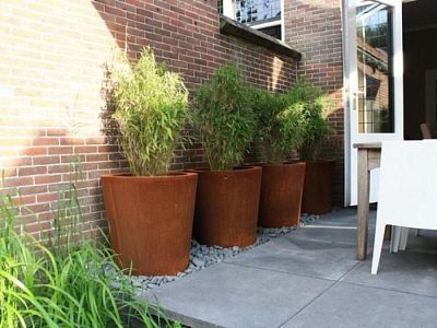 Cado Round Corten Steel Outdoor Planter