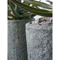 Rocky Round Tall Polystone Outdoor Planter