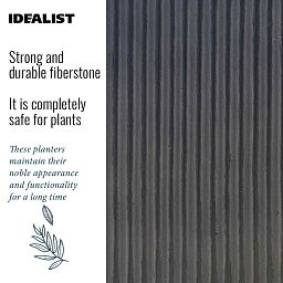 IDEALIST Lite Vertical Ribbed Square Effect Outdoor Planter
