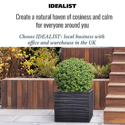 IDEALIST Lite Straw Ribbed Square Outdoor Planter