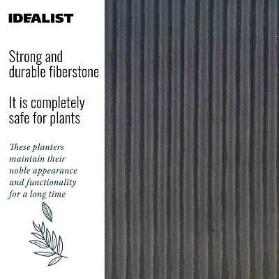 IDEALIST Lite Vertical Ribbed Square Effect Outdoor Planter